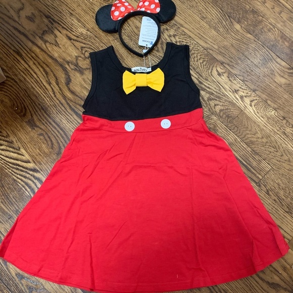 Little girls Minnie Mouse dress and headband - Picture 1 of 1